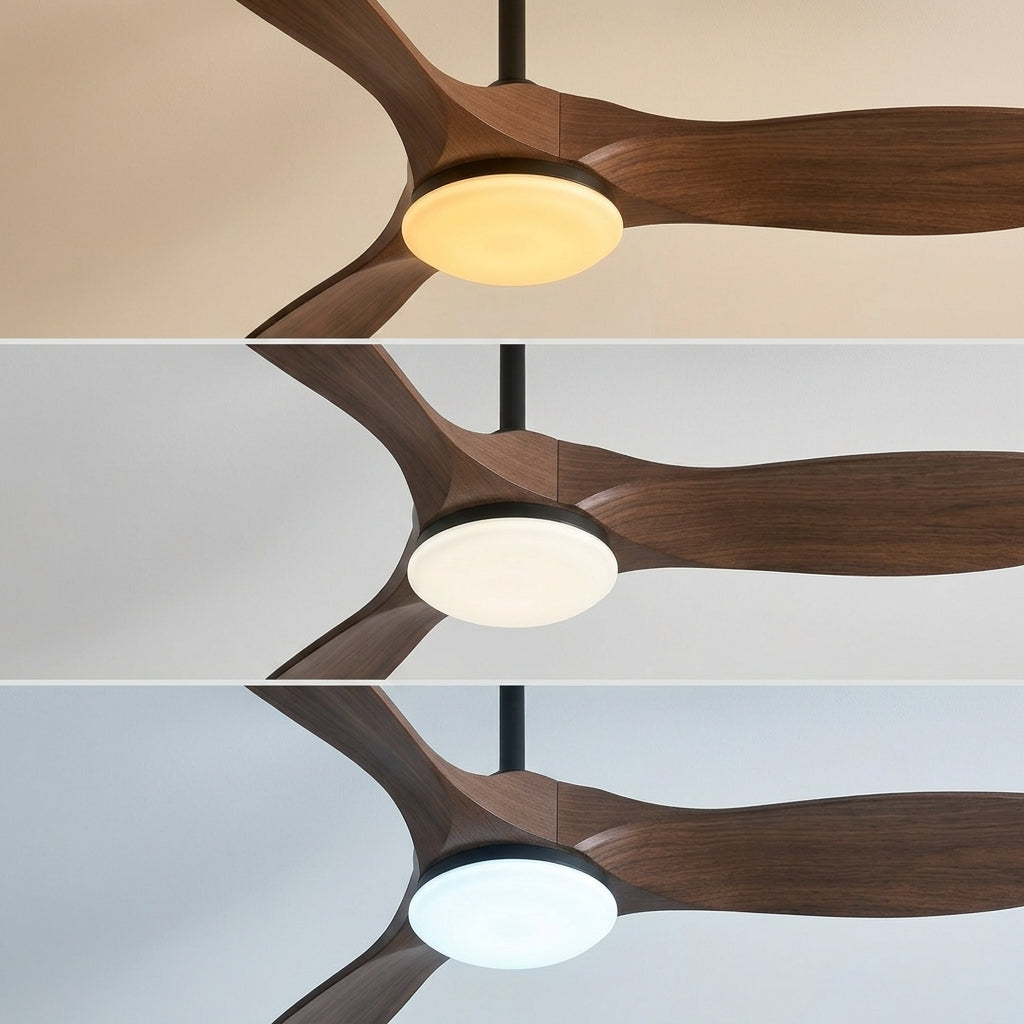 Terrain d’Or Aria — Ventilateur de plafond en bois, silencieux