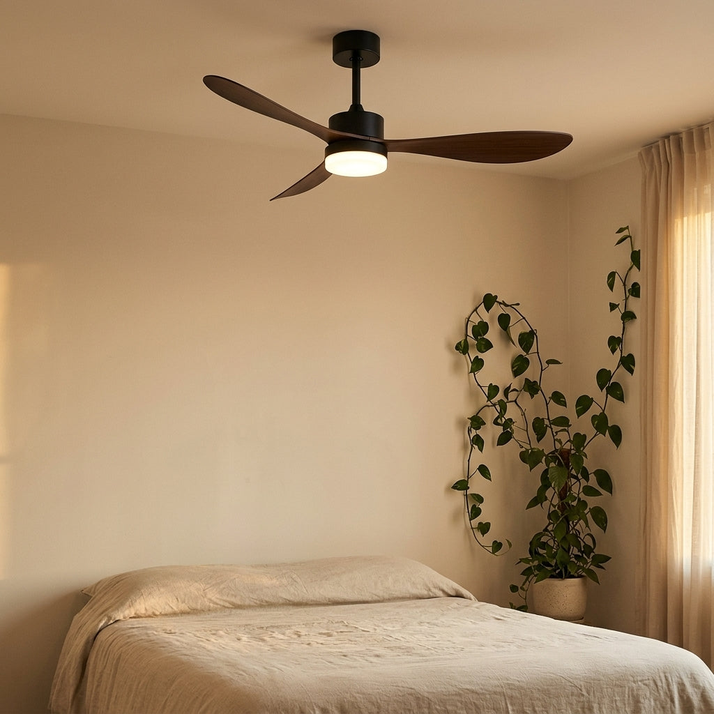 Terrain d’Or Positano — Ventilateur de plafond en bois, silencieux
