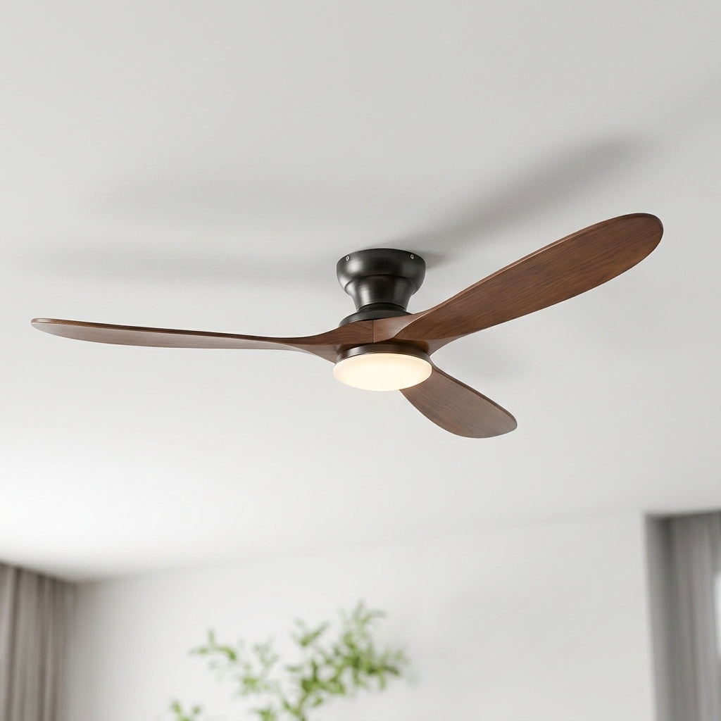 Terrain d’Or Portofino — Ventilateur de plafond en bois, silencieux