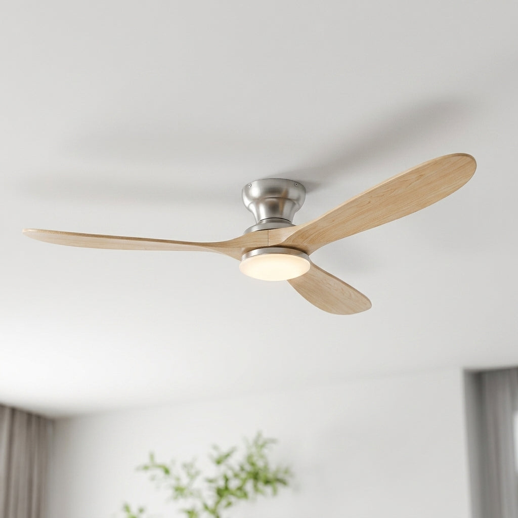 Terrain d’Or Portofino — Ventilateur de plafond en bois, silencieux