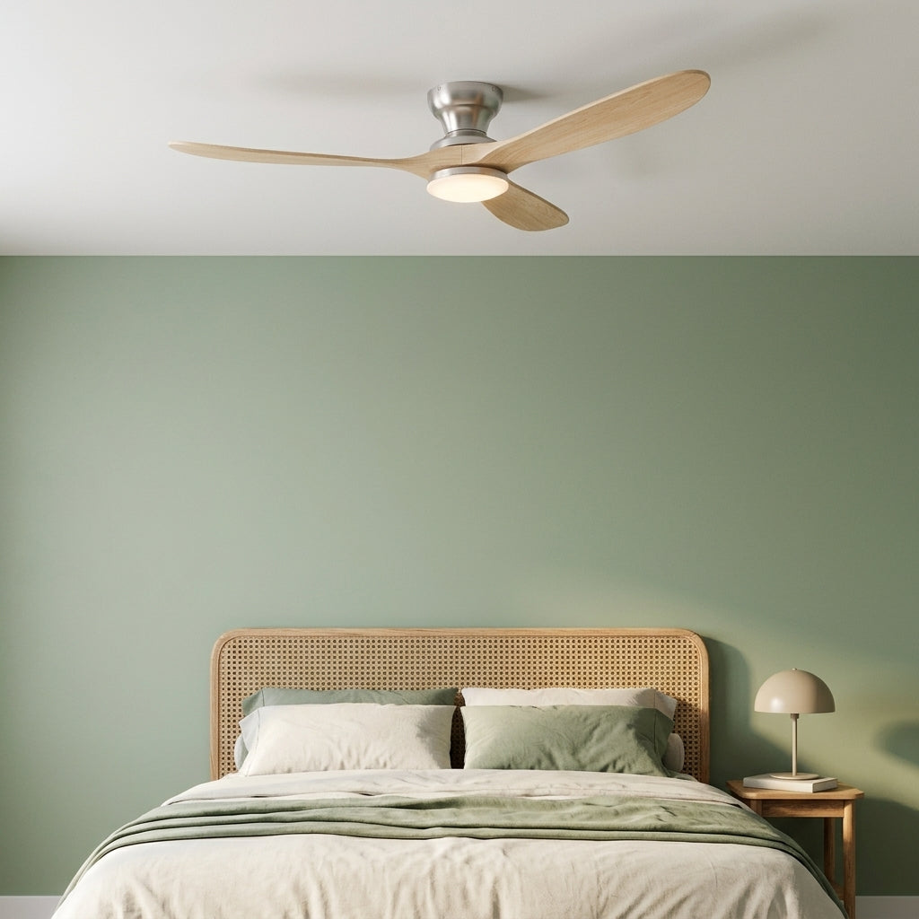 Terrain d’Or Portofino — Ventilateur de plafond en bois, silencieux
