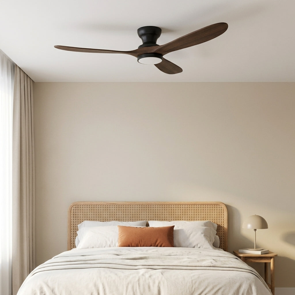 Terrain d’Or Portofino — Ventilateur de plafond en bois, silencieux