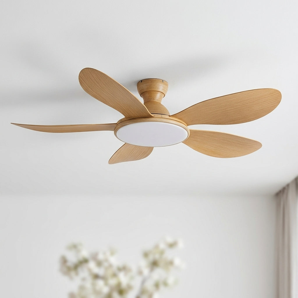 Terrain d’Or Cortina — Ventilateur de plafond en bois, silencieux