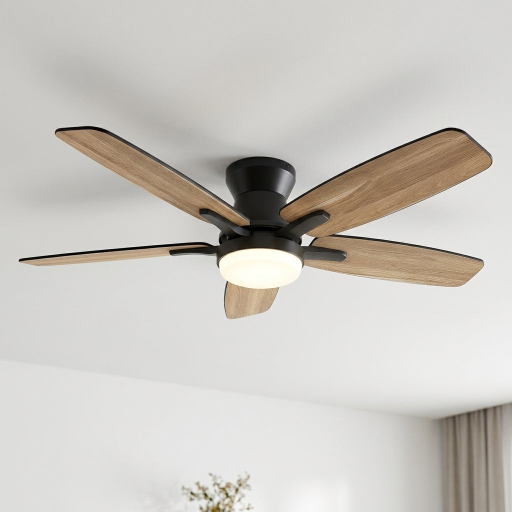 Terrain d’Or Siena — Ventilateur de plafond en bois, silencieux