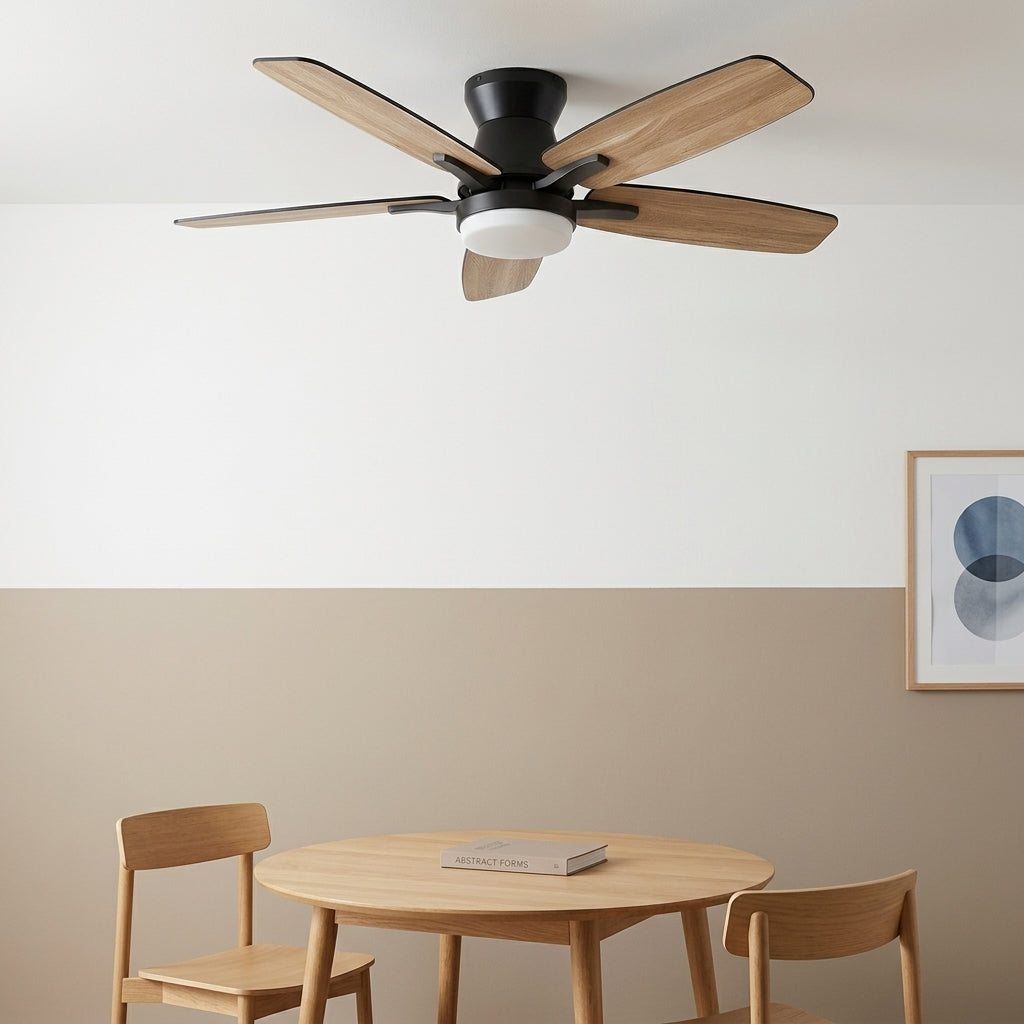 Terrain d’Or Siena — Ventilateur de plafond en bois, silencieux