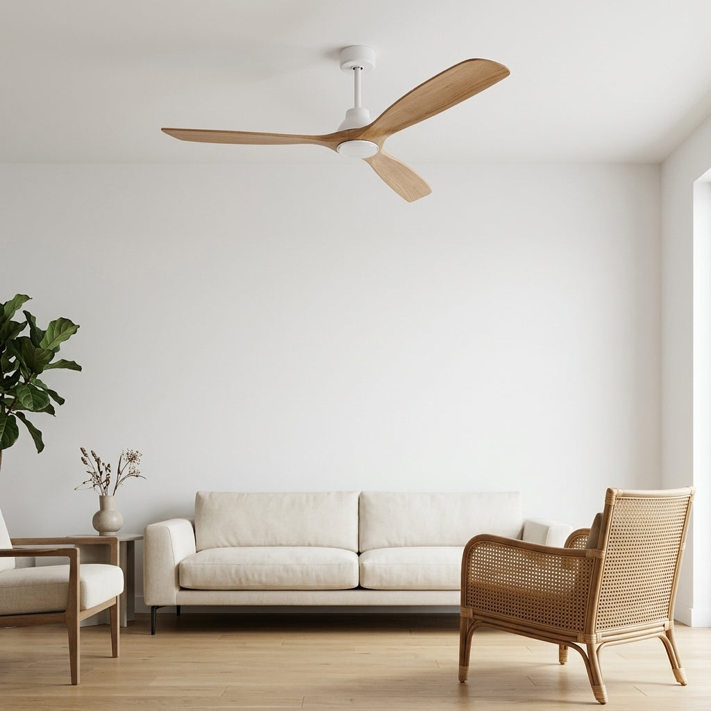 Terrain d’Or Sorrento — Ventilateur de plafond en bois, silencieux