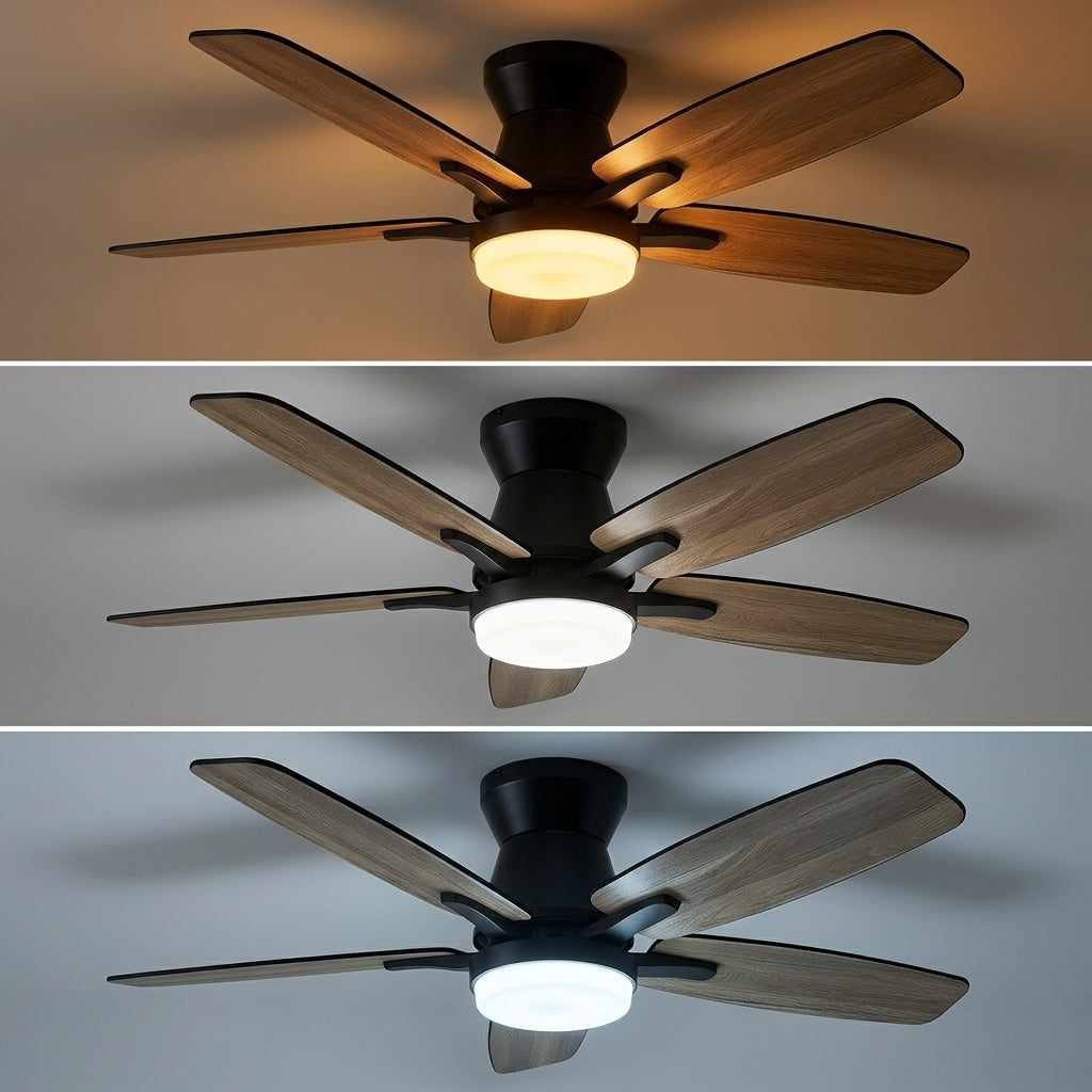 Terrain d’Or Siena — Ventilateur de plafond en bois, silencieux