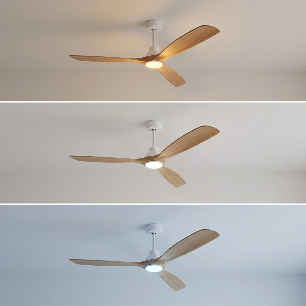 Terrain d’Or Sorrento — Ventilateur de plafond en bois, silencieux