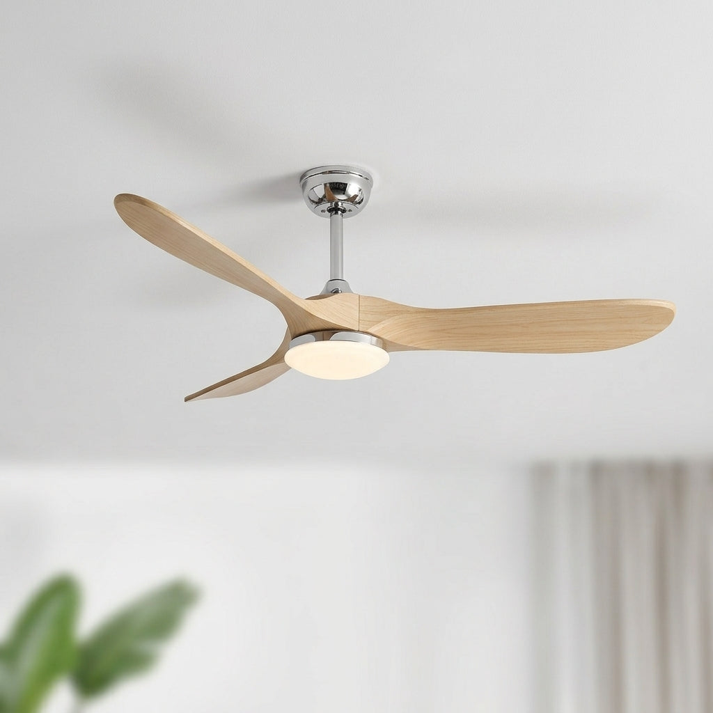 Terrain d’Or Aria — Ventilateur de plafond en bois, silencieux