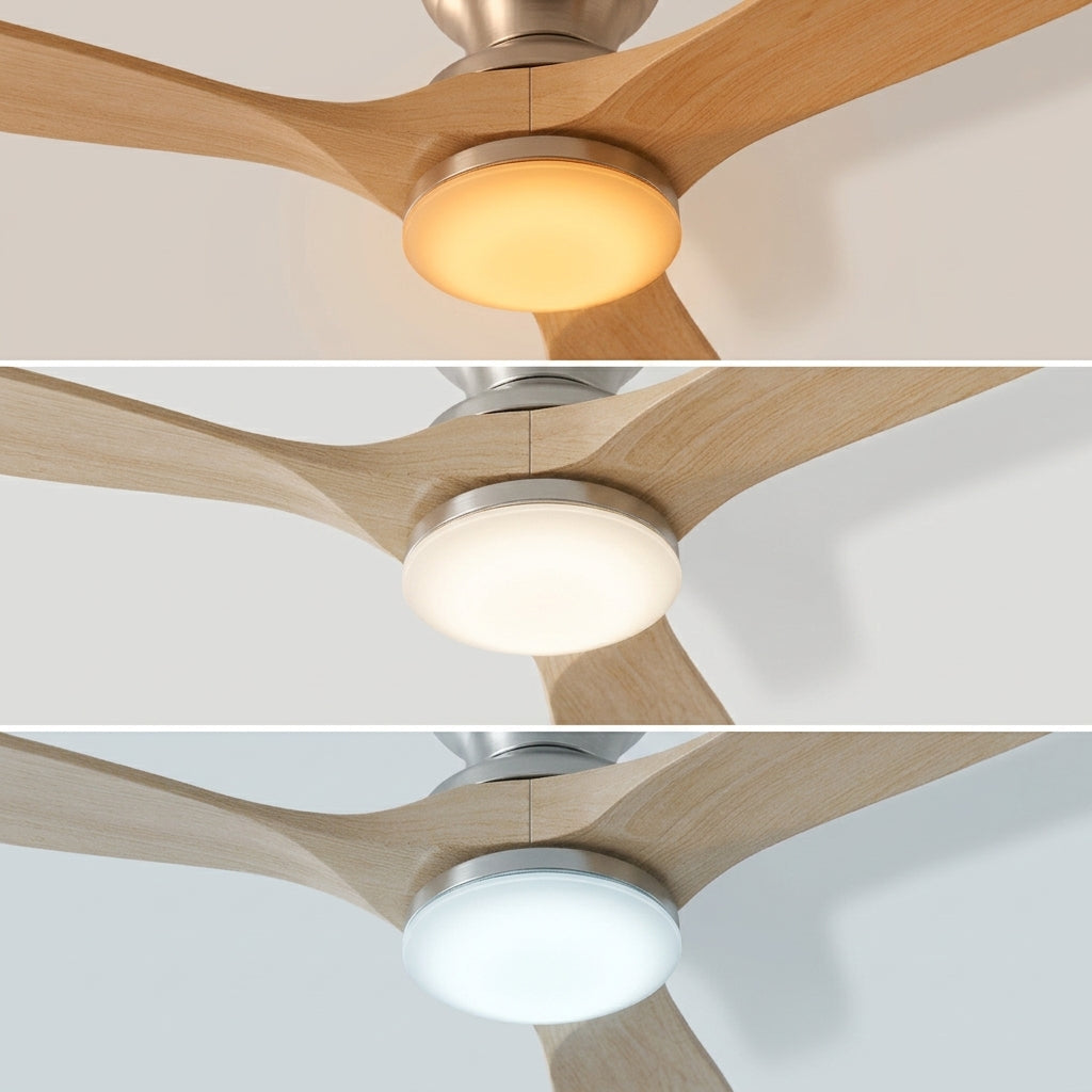 Terrain d’Or Portofino — Ventilateur de plafond en bois, silencieux