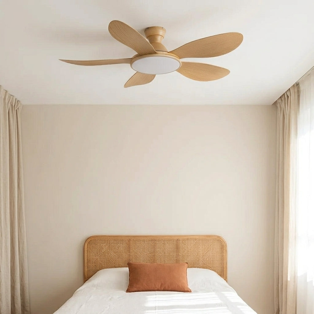 Terrain d’Or Cortina — Ventilateur de plafond en bois, silencieux