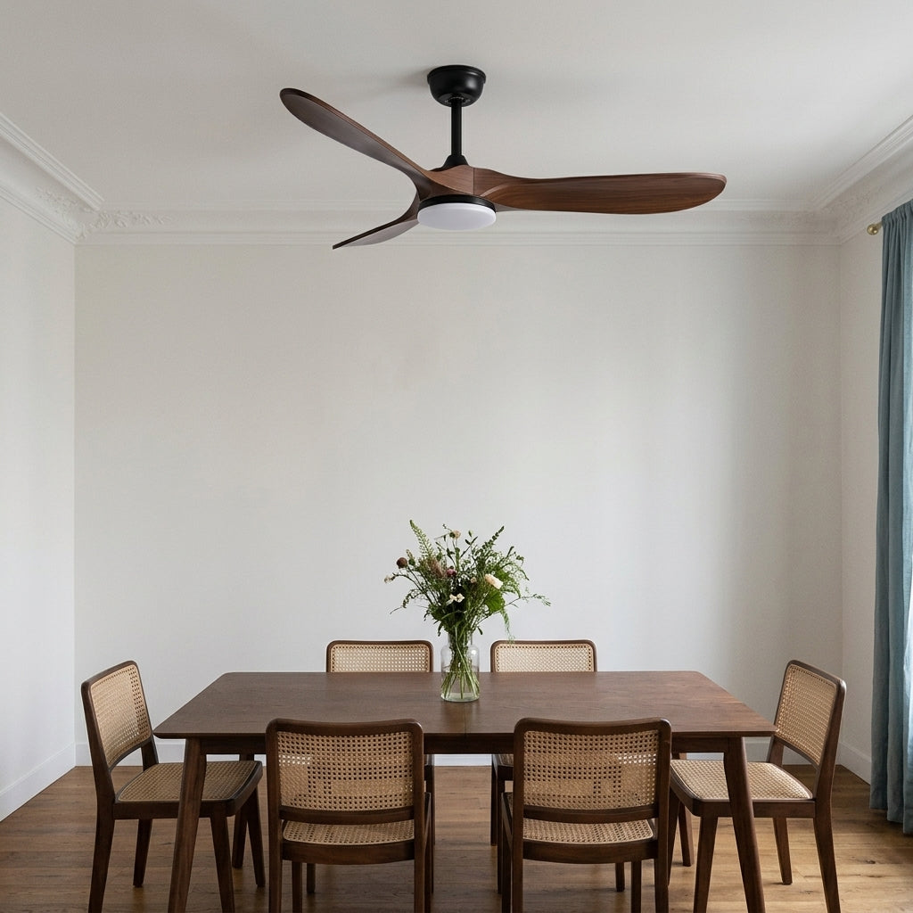 Terrain d’Or Aria — Ventilateur de plafond en bois, silencieux